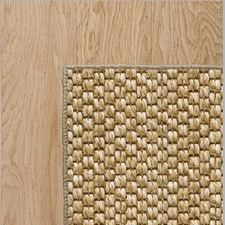 Heavy Rustic Latte Sisal with Oak Wool Overlock Border 3.4(L) x 2.3(W)